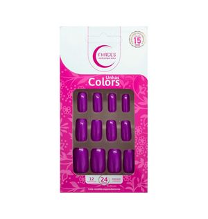 Unhas Postiças Fhaces Top Coat Neon Magenta