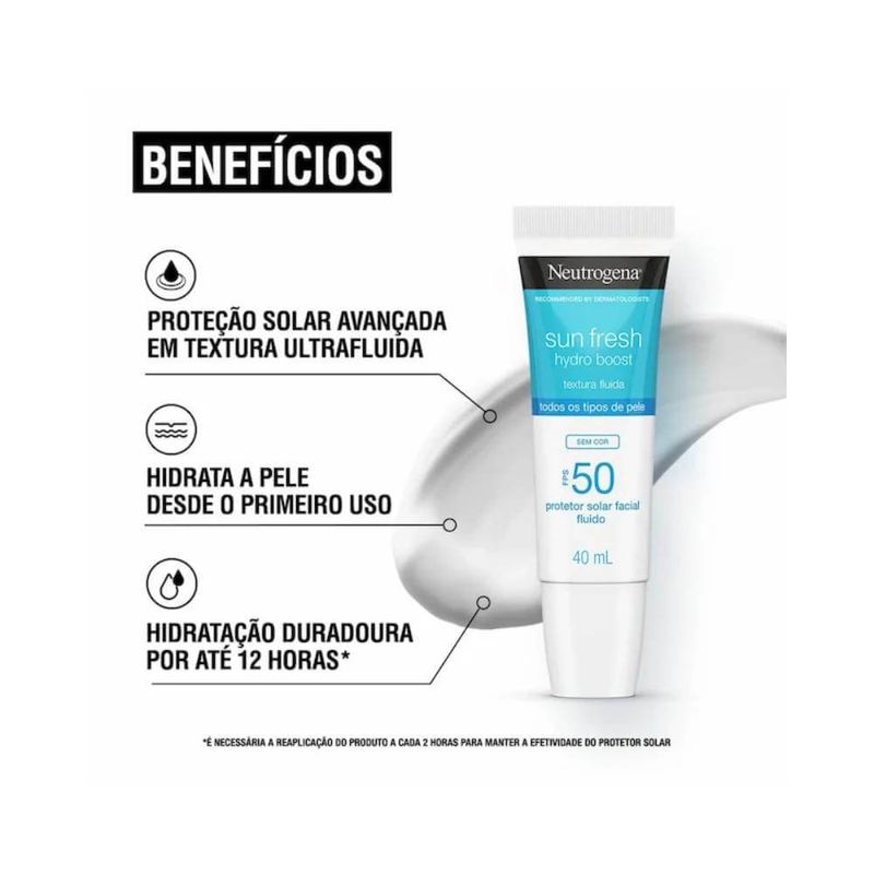 Protetor Solar Neutrogena 40ml Sun Fresh Hb50 Cor 6