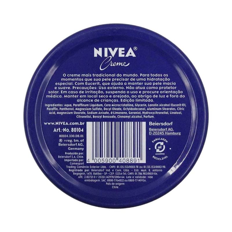Creme Facial Nivea 145g Lata