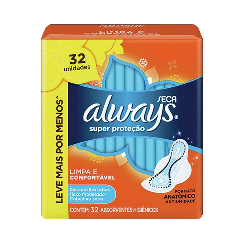 Absorvente Always Super Proteção com Abas 32 Unidades Seca-1769805317110