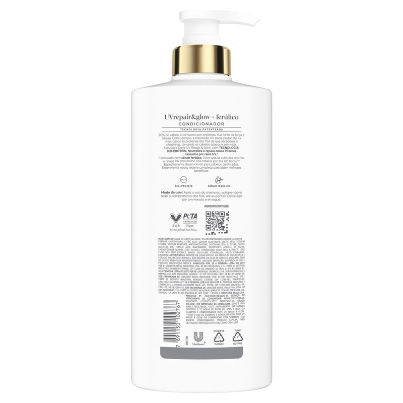 Condicionador Dove 600ml Uv.repair Glow+ferulico