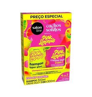 Kit Salon Line Multy Shampoo + Creme 3 em 1 Pink Limonade