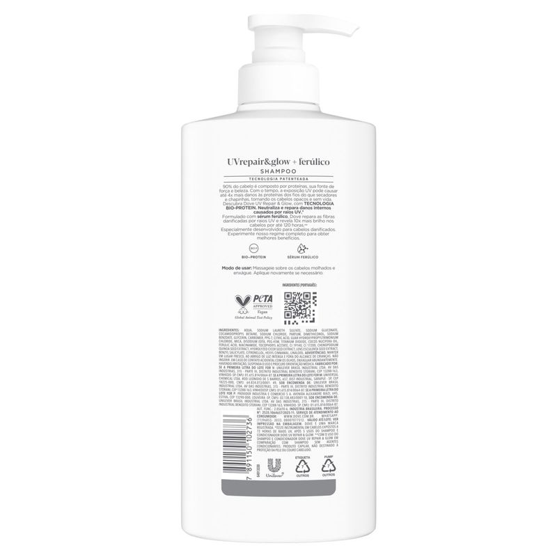 Shampoo Dove 600ml Uv.repair Glow+ferulico