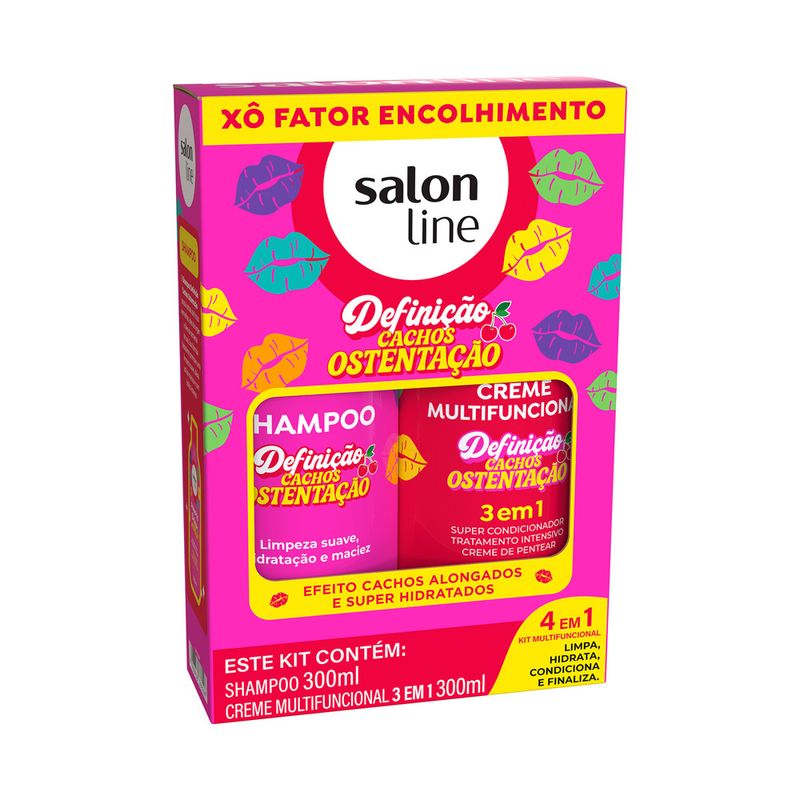 KIT SALON LINE SH+CREME 600ML DEF.CACH.OSTENTACAO