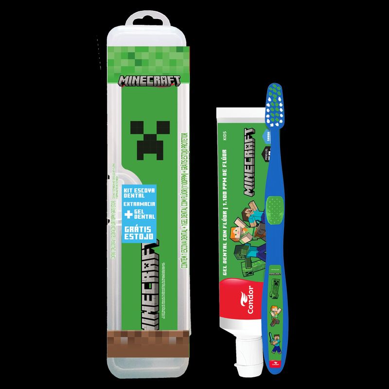 KIT CONDOR ESC+GEL MINECRAFT COM ESTOJO