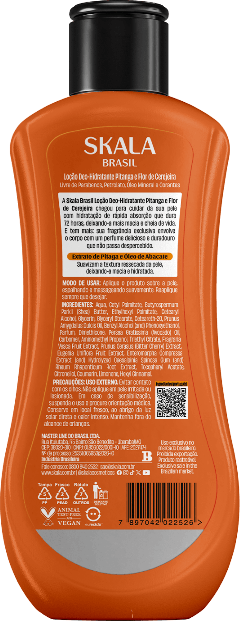 LOCAO CORP SKALA 200ML PITANGA E FLOR CEREJEIRA