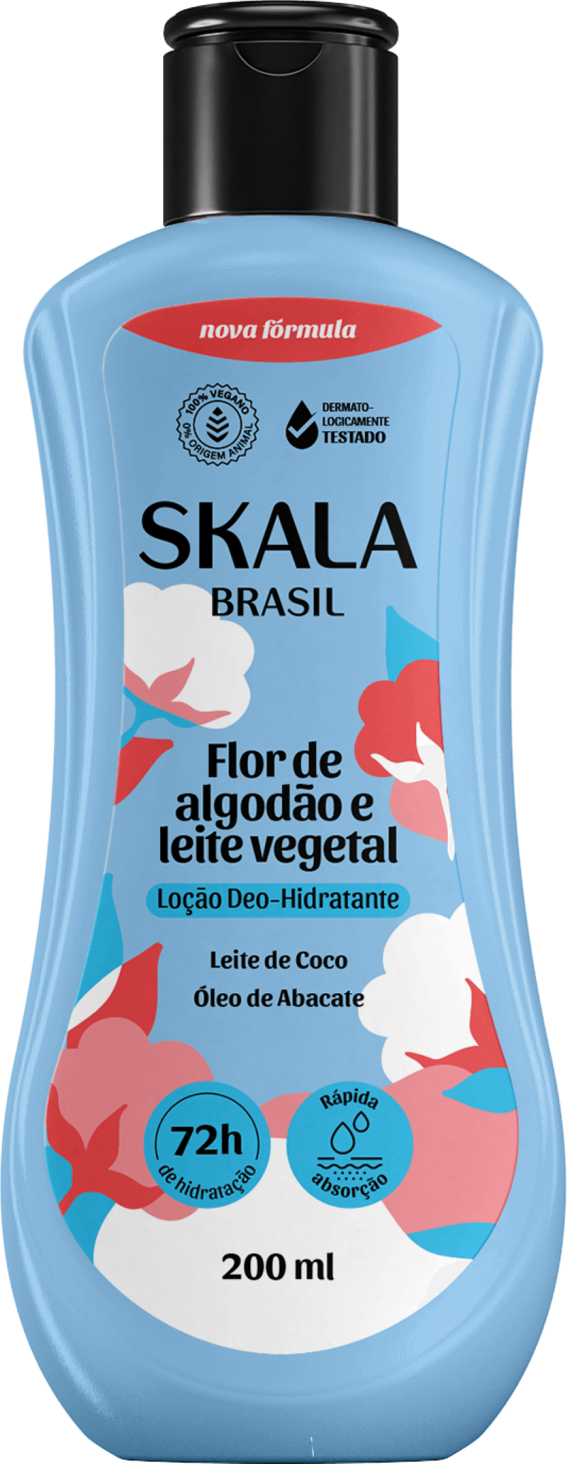 LOCAO CORP SKALA 200ML FLOR ALGODAO E LEITE VEG.