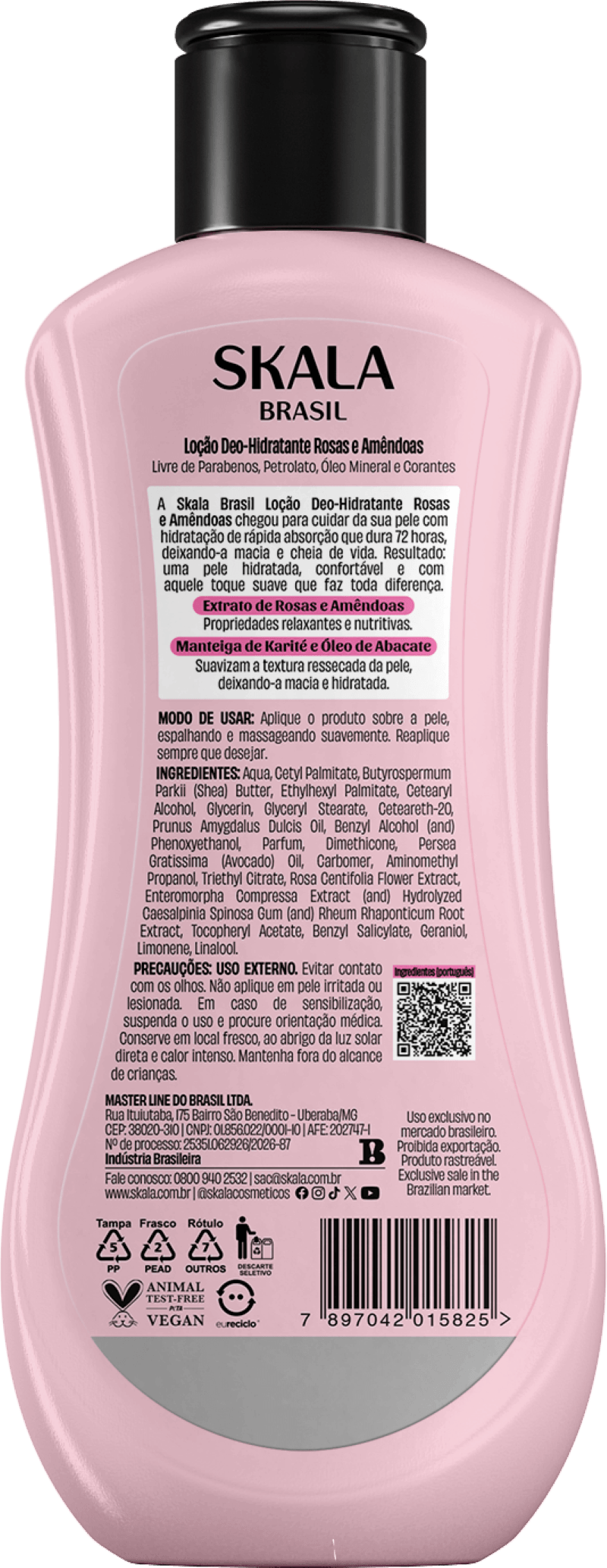 LOCAO CORP SKALA 200ML ROSAS E AMENDOAS
