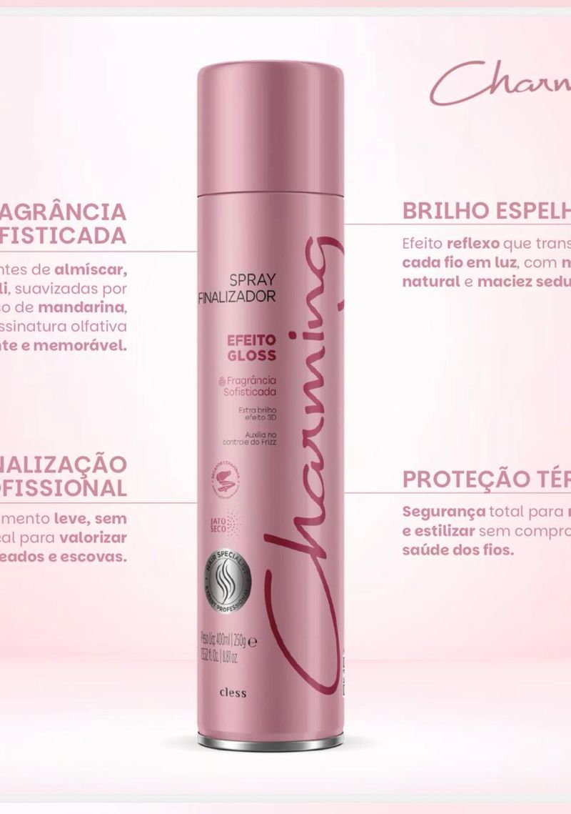 SPRAY CHARMING 400ML EFEITO GLOSS