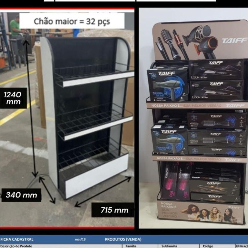 DISPLAY TAIFF MAIOR 3 PRATELEIRAS