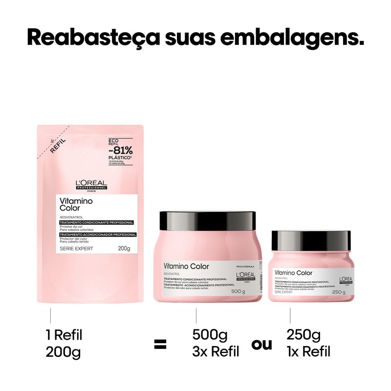 MASC CAP LOREAL REFIL 200G VITAMINO COLOR