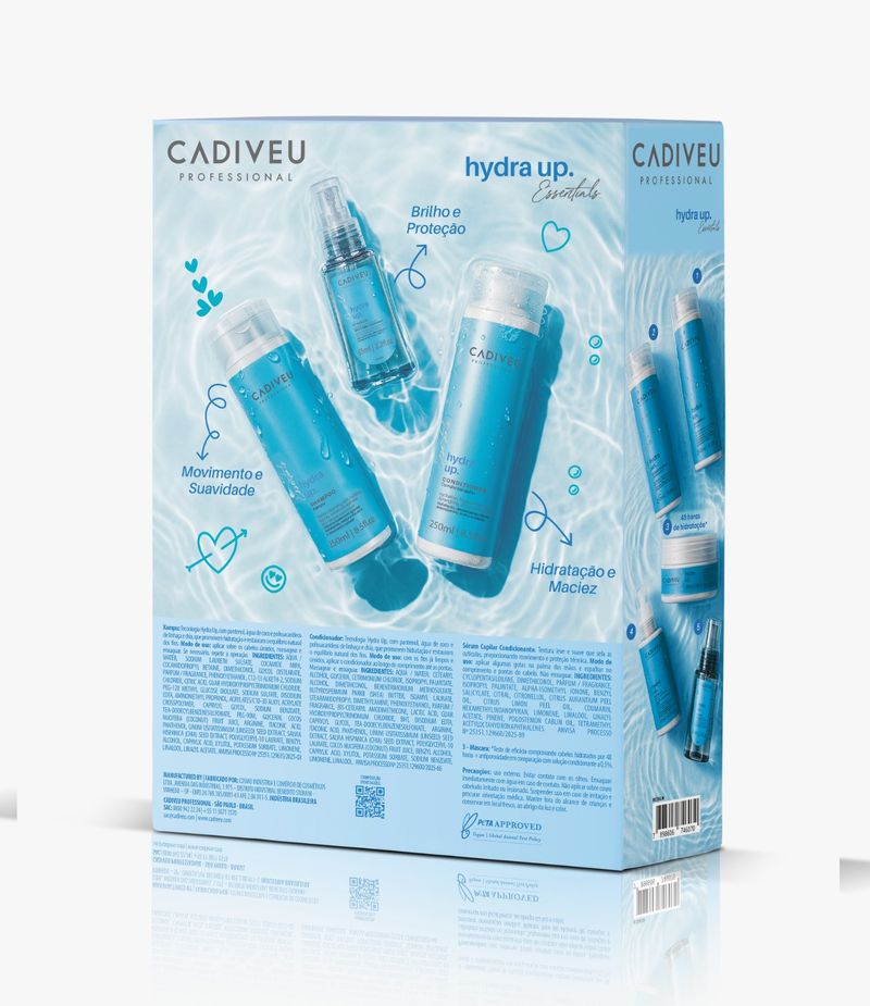 KIT CADIVEU SH+CO+SERU 565ML HYDRA UP
