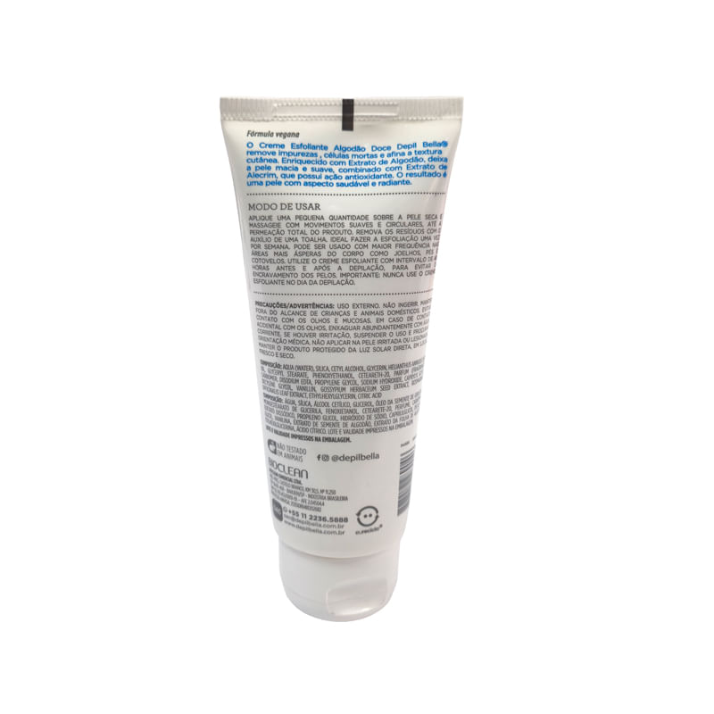 CREME DEPILBELLA 100G 1930 ESFOLIANTE ALGODAO