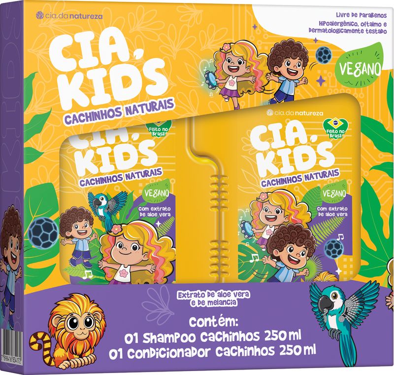 KIT CIA DA NAT SH+COND 500ML KIDS CACHINHO NATURAI