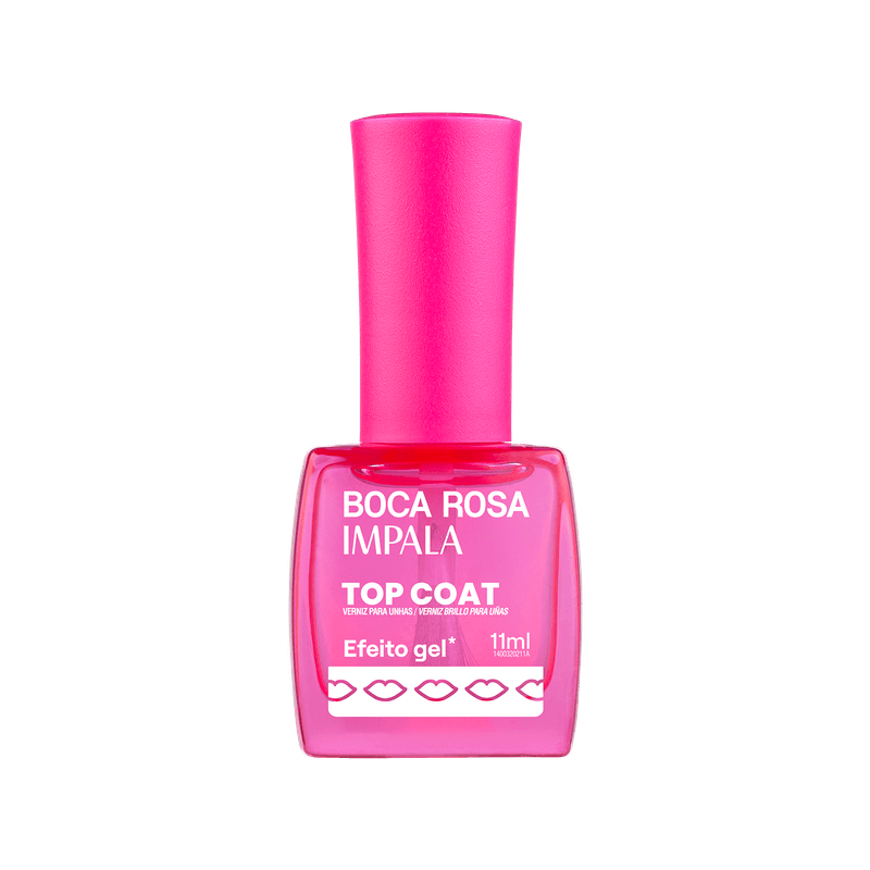 TOP COAT IMPALA 11ML BOCA ROSA EFEITO GEL